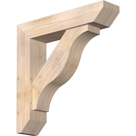 Ekena Millwork Funston Slat Smooth Bracket w/ Offset Brace, Douglas Fir, 7 1/2"W x 34"D x 34"H BKT0806X34X34FST06SDF